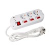 feletec Power Strip Individually Switchable 3-Way 1.5 m with 2