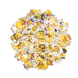 GTUDOR 100Pcs Vinyl Ducks Decal Cute Yellow Duck Stickers Waterproof Cartoon Animal Sticker for Water Bottles Laptop Luggage Guitar Helmet Skateboard