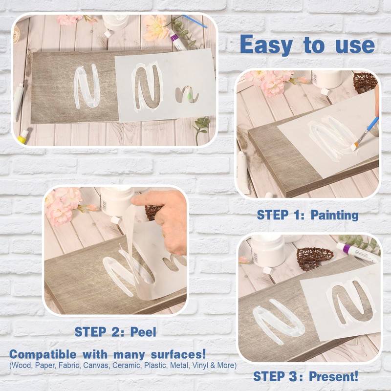 Patemby 50PCS Calligraphy Stencil Template Kit - 4 Inch and