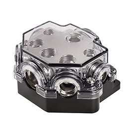Amp Power Distribution 5 Way,1X0 AWG Gauge in 2/4/8 AWG Gauge Out Power Distribution Block for Car Amplifier Audio Splitter