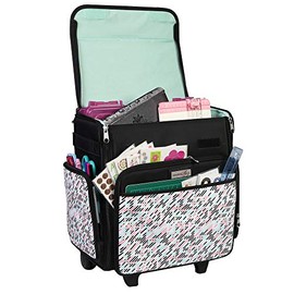 Everything Mary Collapsible Rolling Craft Bag, Pill - Wheeled Scrapbook Tote for Scrapbooking & Art - Travel Organizer Storage Bin for Paper, Glue, Tape - Roller Cart for Teachers & Medical