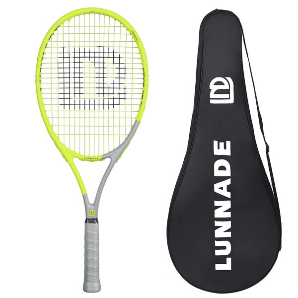 LUNNADE Adults Tennis Racket 27 Inch, Shockproof Carbon Fiber Tennis