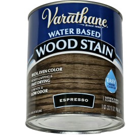 Varathane Water Based Wood Stain Even Rich Fast Drying Espresso 32oz Quart