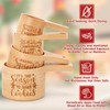Christmas Wooden Measuring Cup and Spoon Set with Festive Designs