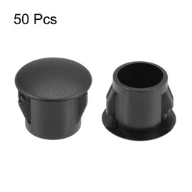 uxcell Hole Plugs Black Plastic 9.5mm Snap in Locking Hole Tube(9.5-10.5mm) Steel Furniture Fencing Post Pipe Insert End Caps for Fitness Equipment 50 Pcs