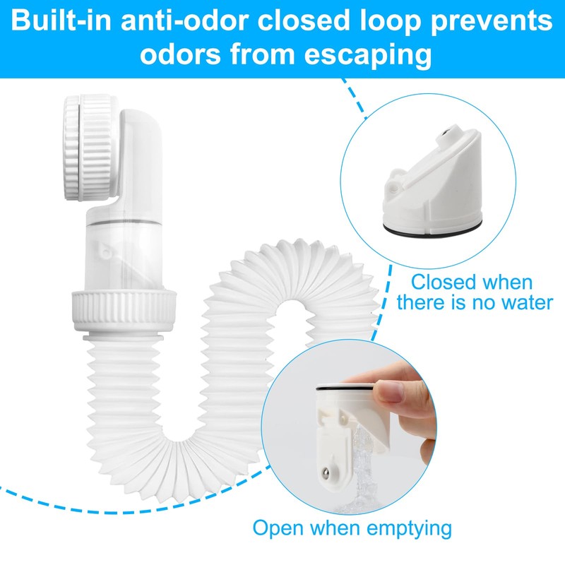 1/4 Inch Siphon, Flexible Drain Hose, 360° Adjustable Siphon with