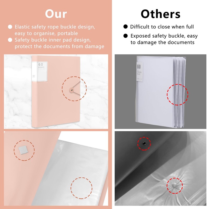 MYHOGOOD A4 Display Folder, 60 Pockets Display Book Folders with