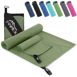 Fitness Handtuch 2er Set-(160x80cm Groß Badetuch+80x40cm Klein Sporthandtuch), Kompakt & Schnelltrocknend Sport Handtuch Gym ist Geeignet für Fitnessstudi, Outdoor, Strand, Camping