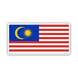 Squiddy Malaysia Flag Malaysian Country Pride - Vinyl Sticker for Car, Laptop, Notebook (5" Wide)