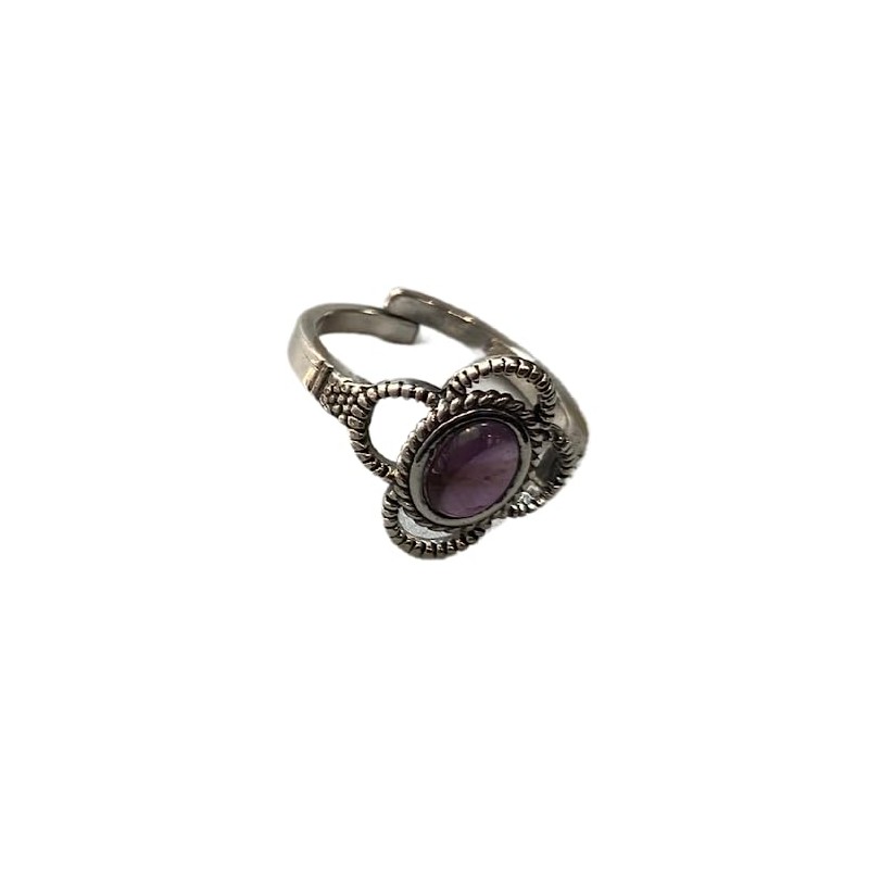 VIE Boho Blossom Crystal Ring, Amethyst