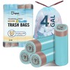 JOYEUX 4 Gallon Small Trash Bags, No-Tearing Drawstring Garbage Bags
