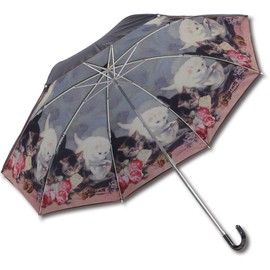 Upower AU-02513 Famous Painting Folding Umbrella (For Rain or Shine), Henriette Ronnip "Cat Friend" AU-02513 Size When Unfolded: Diameter 33.5 x Length 28.7 inches (85 x 73 cm), Rib Length: 19.3 inches (49 cm) (8 pieces)
