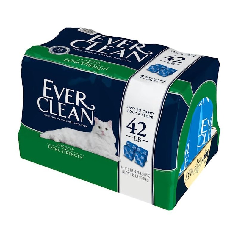 Ever Clean Extra Strength Clumping Unscented Cat Litter, 42 lbs.