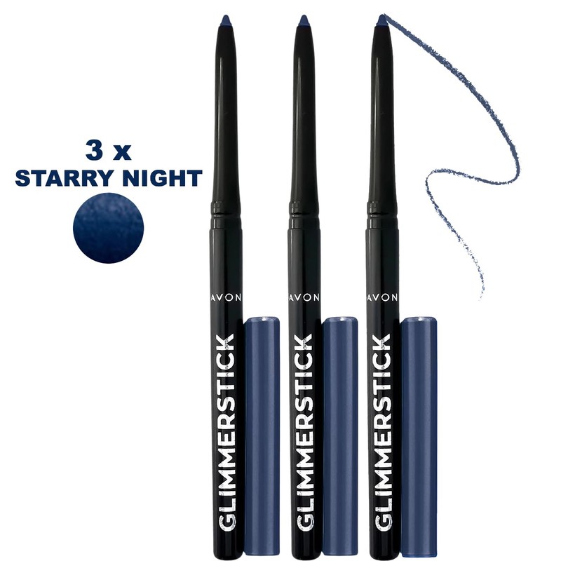 3 x Avon Glimmerstick Eyeliner in Starry Night Blue