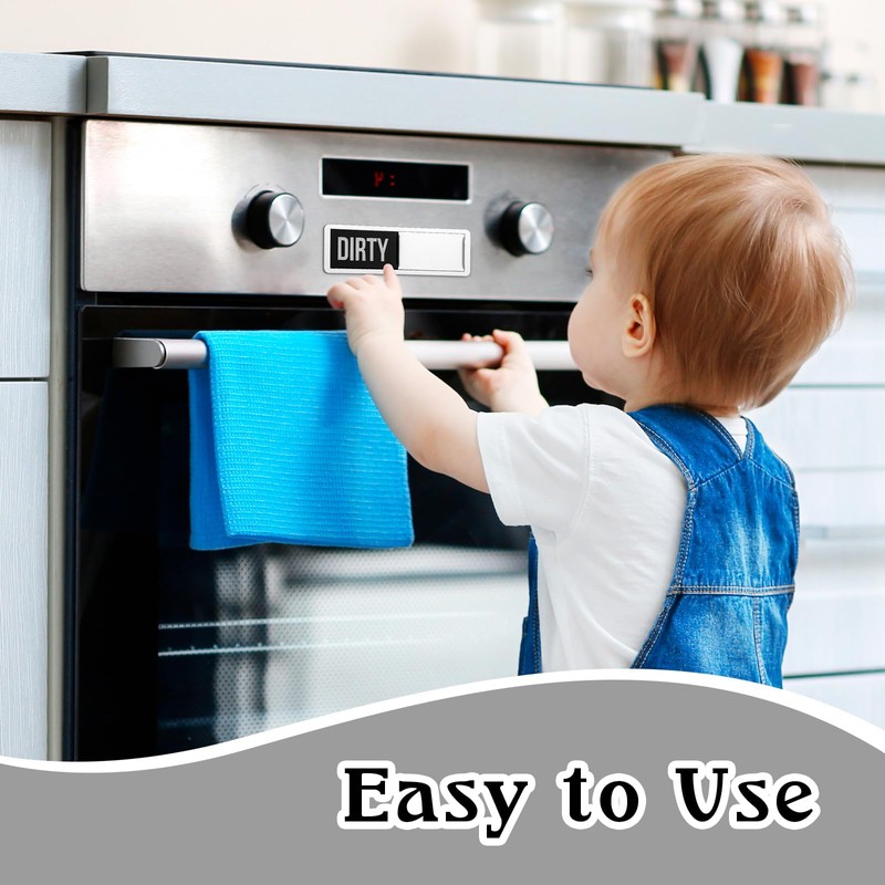 Dishwasher Magnet Clean Dirty Sign, Premium Stainless Steel Clean Dirty