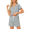 ENJOYNIGHT Womens Pajama Set Button Down Tee and Shorts Sleepwear
