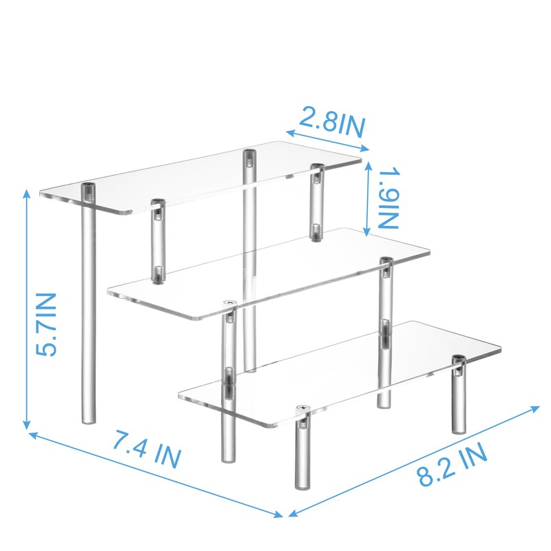 HENABLE Clear Acrylic Perfume Display Stand Organizer, 3 Tier Cupcake