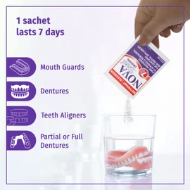 Novadent Novadent Dentures Cleaner C For Dental Appliances, Retainers, Trays, Mouth Guards, Teeth Aligners - 1 Year (52 sachets)