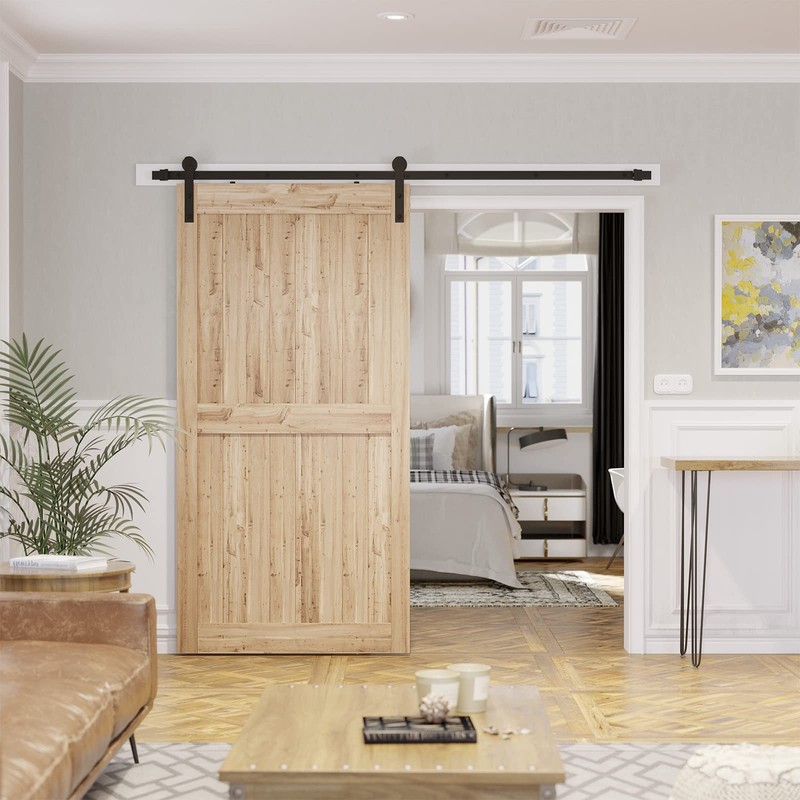SMARTSTANDARD 7.5ft Barn Door Hardware kit, Barn Door Track, Sliding