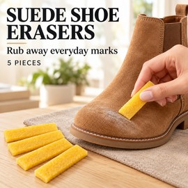 5-Pack Natural Rubber Shoe Erasers for Suede Cleaning – Compact Cleaning Blocks for Shoes and Boots