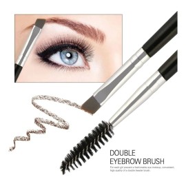 Brocha Doble Para Ceja Cepillo Pestañas 2 Cabezas Maquillaje