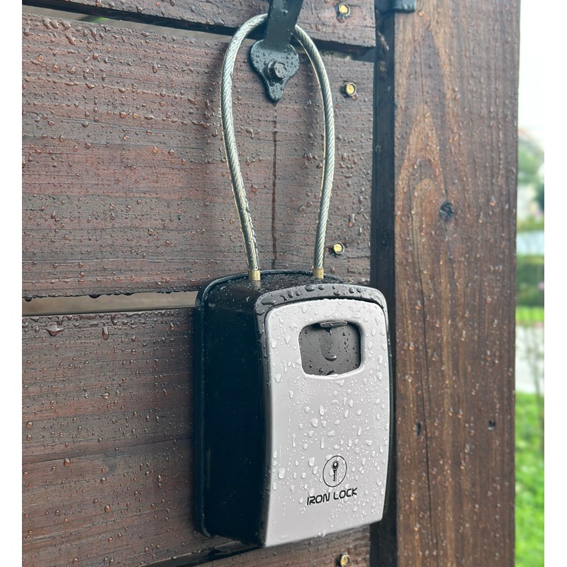 Iron Lock® Key Lock Box Portable with Cable Shackle &