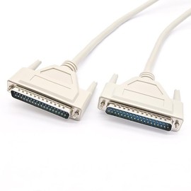 DB37 - Cable de extensión macho a macho de 1,5 metros, cable industrial gris blanco serie RS232 para computadora, impresora y equipo de prueba