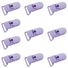 10-Pack Pacifier Clip Replacement Ends - BPA-Free Plastic Fasteners for DIY Baby Crafts, Sewing Bibs & Blankets Straps (3/4 Inch, Purple)