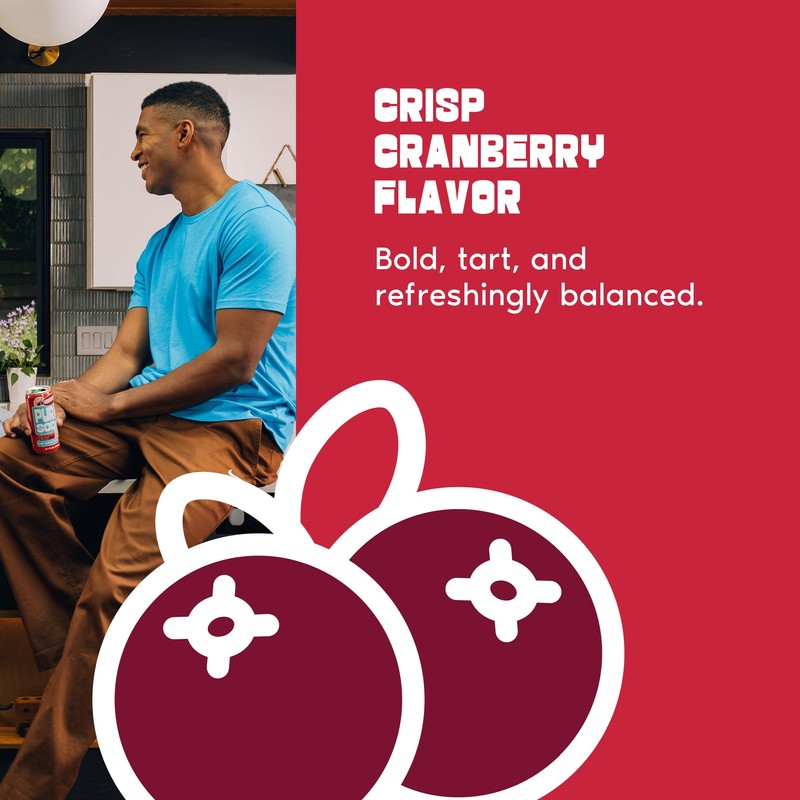 PuraSoda® Cranberry | Low-Calorie, Cane Sugar Soda Beverage | Non-GMO,