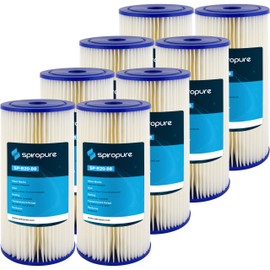 SpiroPure SP-R20-BB 10x4.5 20 Micron Pleated Polyester Sediment Water Filter Cartridge SPC-45-1020 (Case of 8)