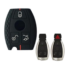 StyleC Remote key cover compatible with Mercedes key 3 Button Fob Remote Case (Red Stripe)