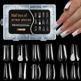 Desdemona 12 Type Dual Nail Forms 288 Pcs Builder Extension Gel Extra Long Curve Nail Molds for Poly Nail Gel Art Design Salon DIY at Home (12 Type)