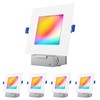 JULLISON 6" LED Smart Slim Recessed Pot Light, Square, WiFi