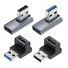 YUNKOZAND 90 Degree USB 3.1 Adapter, Right Angle USB A Male to Female Adapter for PC, Laptop, USB-A Charger and More USB Devices (Up & Down & Left & Right)