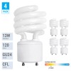 KOR 4 Pack Spiral CFL Fluorescent 13 Watt =60W Twist
