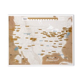 Scratch Off USA Map Craft Breweries Poster - Beer Enthusiast Gifts - Maps International - 17 x 22 inches