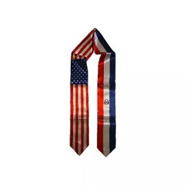 Unbranded Dominican Republic and USA Combo Flag Graduation Stole, 5in W, 74in L