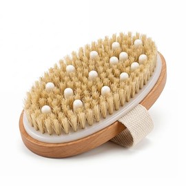 Lumina Cepillo Corporal Exfoliante de Madera con Cerdas Naturales,cepillo