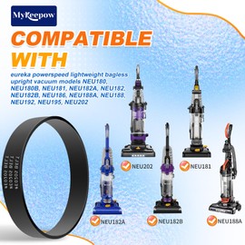 MyKEEPOW E0205 Vacuum Belt Compatible with Eureka PowerSpeed Lightweight Vacuum Cleaner NEU180, NEU181, NEU182, NEU182A, NEU182B, NEU186, NEU188,NEU192, 3 Pack