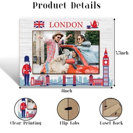 ZEDEV London Photo Frame, London Souvenirs, Tabletop Picture Frames for Vacation Honeymoon Gifts For Coworker Couples Friends Family, Home Office Table Decorative Supplies, Tabletop Display-21