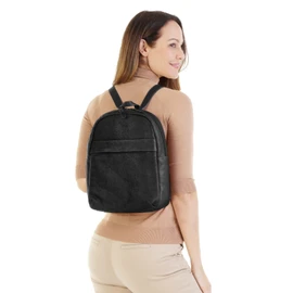 X-ZONE 020625 Rucksack Genuine Leather for Men and Women, black, Einheitsgröße