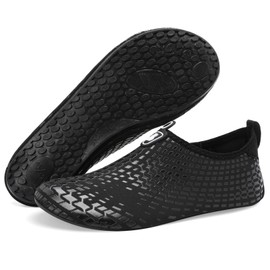 L-RUN Unisex Barefoot Skin Shoes Flexibler Socks for Yoga Exercise Gym Outdoor Walk Beach Water Sports Print Black, 12-13 Women/10-11 Men