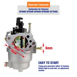 HUZTL Carburetor for Generac GP5000 GP5500 GP6500 0J58620157 5KW 5.5KW 6.5KW 389cc Generator 0G8442A111 Carb with Air Filter Tune Up Kit