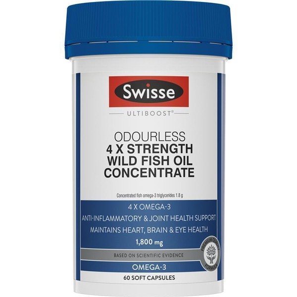 Swisse Ultiboost 4 x Strength Wild Fish Oil Concentrate 60