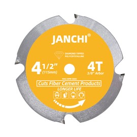 4-1/2 Inch 4T PCD Tip Hardie Fiber Cement Circular Saw Blade with 3/8-Inch Arbor, Polycrystalline Diamond Tipped Teeth Saw Blade for Laminate Flooring