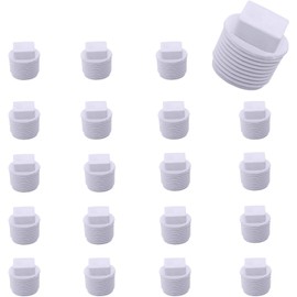 10Pcs White 1/2 Inch PVC Pipe Male Thread Plug, PVC Male Threaded Pipe End Cap, PVC Male Thread Plug Adaptor Thread Water Pipe Closing for Plumbing Water Line Fittings