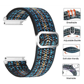 Stretch Elastics Nylon Adjustable Replacement Strap Accessories Compatible for SKG V7 Watch/TOZO S2 44mm Watch/Boean Watch/GGZZ 1.69"/Dirrelo Smart Watches ID207/Fitpolo FVYAO Veryfit 1.69 smartwatch