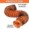 16FT Ducting Hose 14 Inch PVC Flexible Duct Hosing with