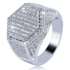 XRCXBLSC 925 Sterling Silver Full Diamond Ring Gift for Men,
