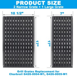 17" Emitter Plate for Charbroil Performance 2-Burner 463655621 463655421 463655021 463465022 463630021 Gas Grills, Porcelain Steel Grill Grates Replace Parts for Char-broil G327-1000-W1 G327-1100-W1